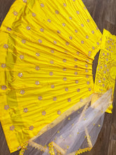 Load image into Gallery viewer, Starling Yellow Color Function Wear Silk Mirror Work Lehenga Choli
