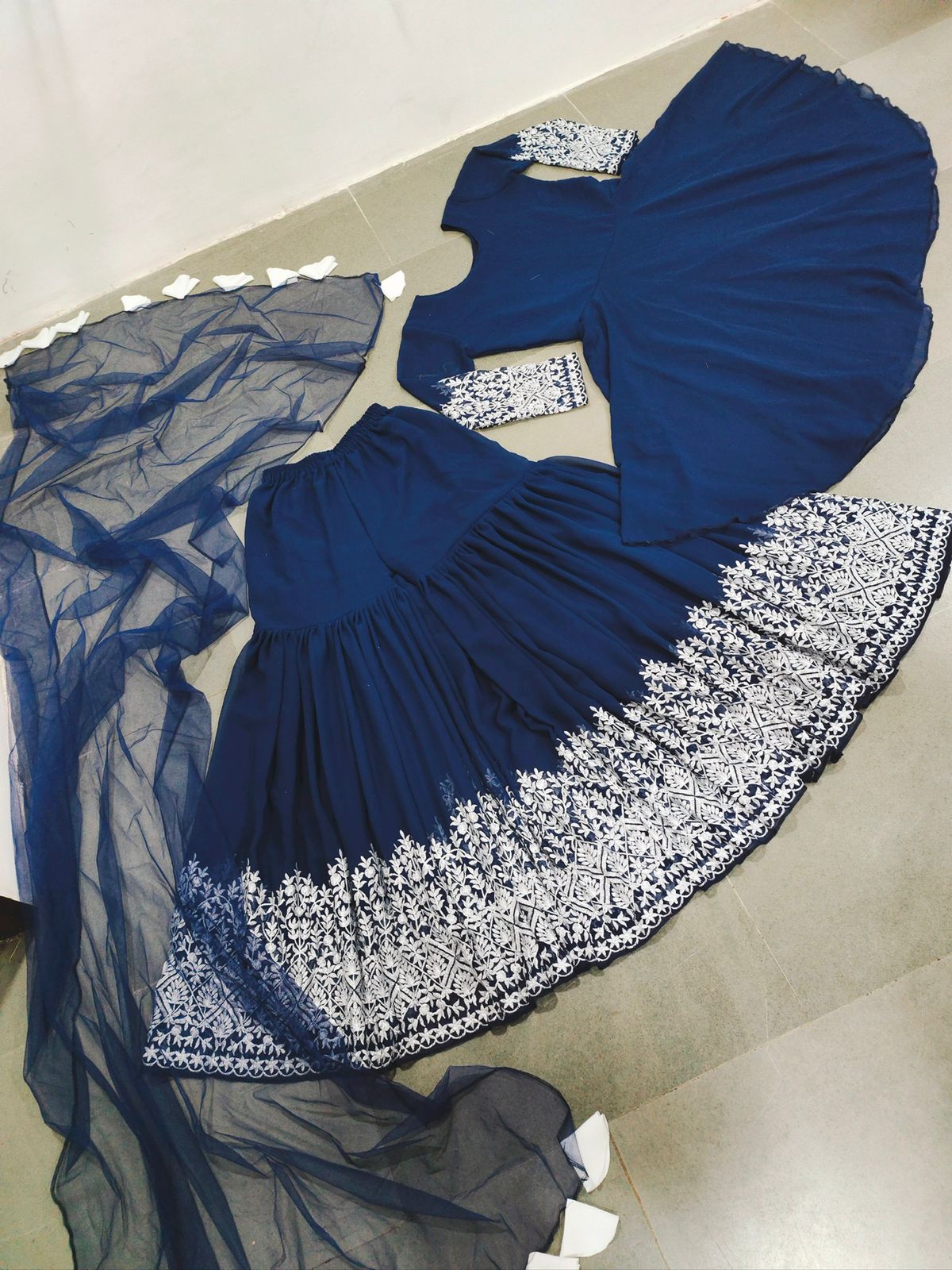 Hypnotic Georgette Festive Wear Embroidered Work Salwar Suit