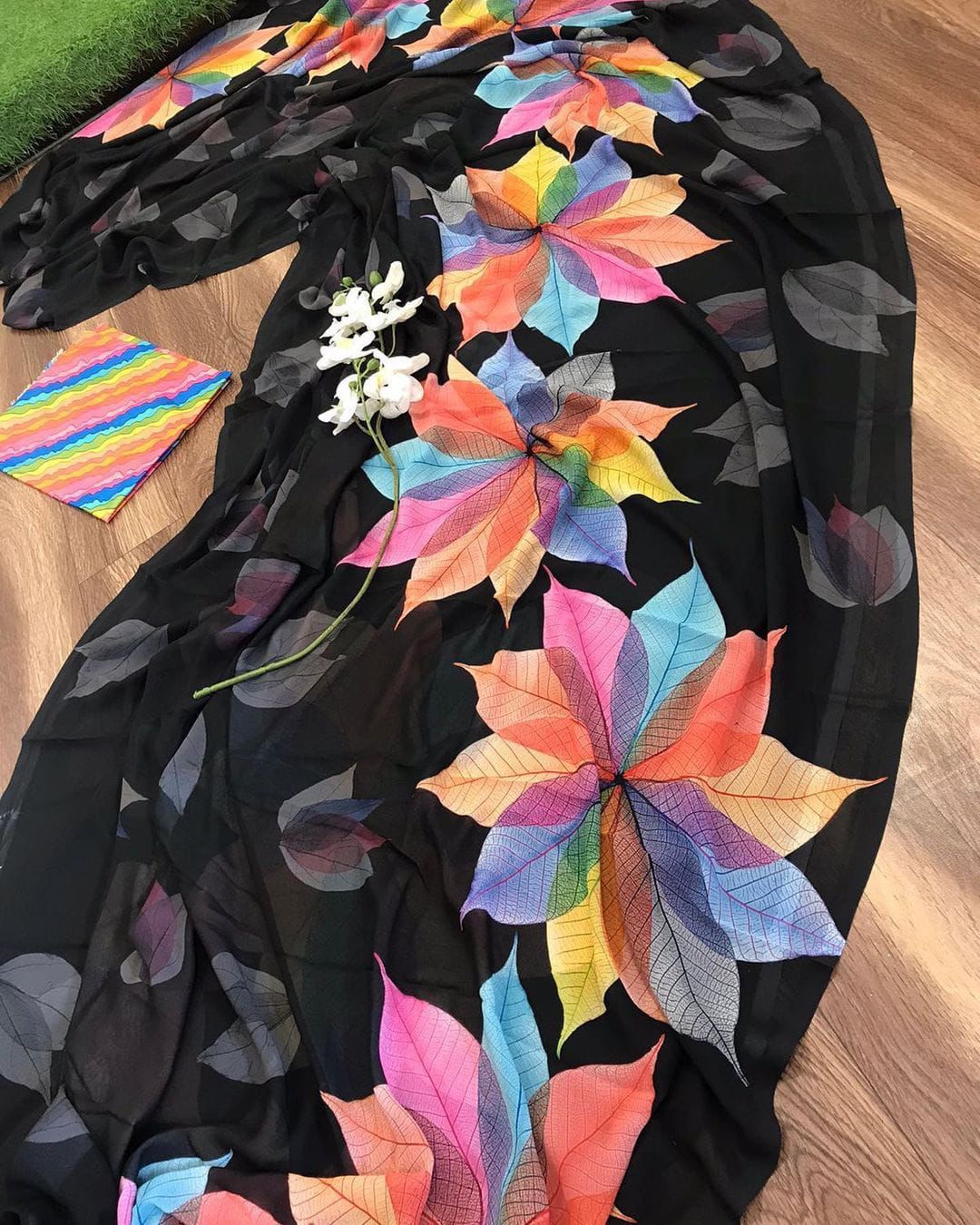 Party Wear Georgette Digital Printed Saree Blouse For Women