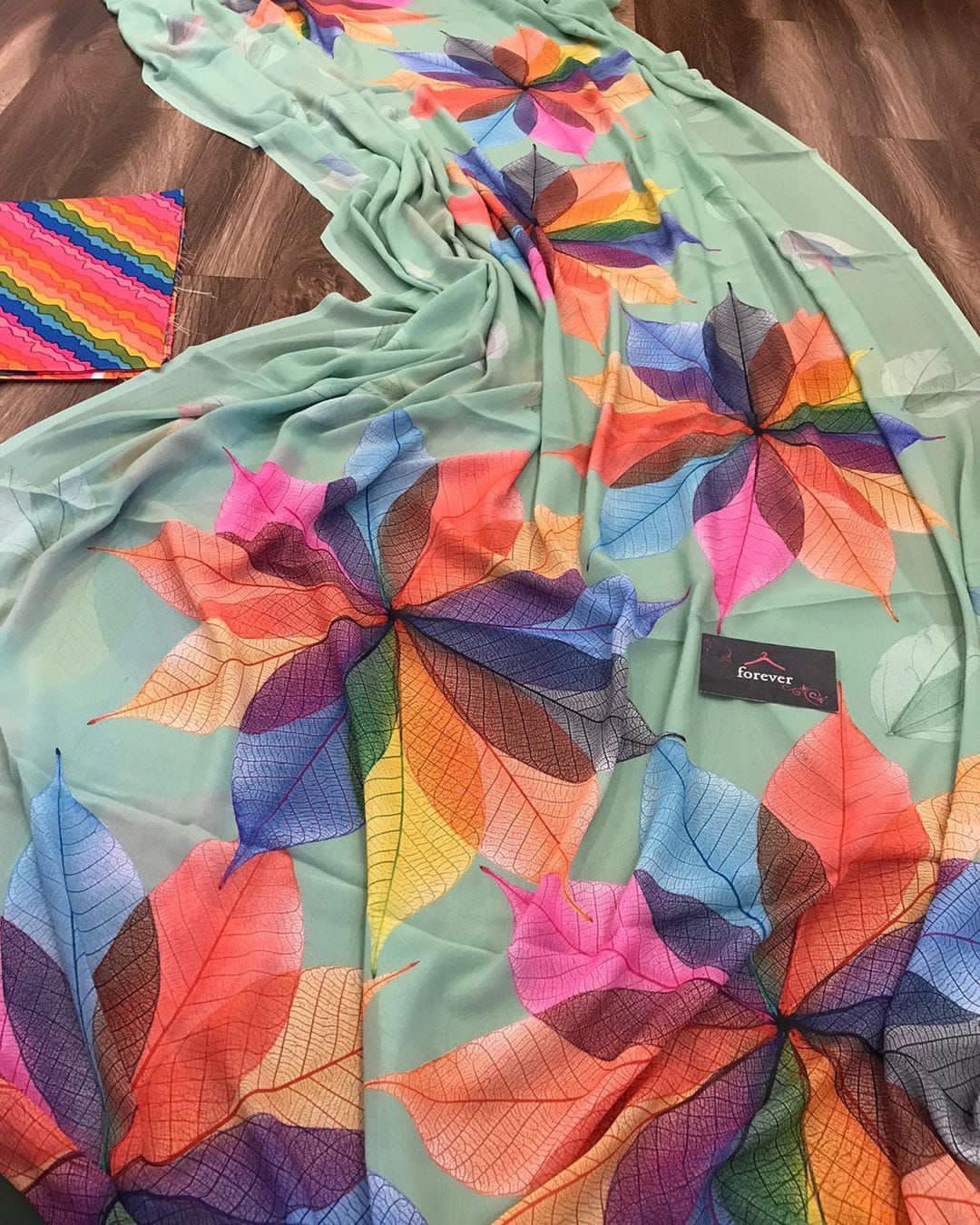 Party Wear Georgette Digital Printed Saree Blouse For Women