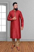 Load image into Gallery viewer, Pure Jacquard Cotton Readymade Kurta Pajama For Men
