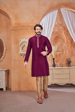 Load image into Gallery viewer, Lovely Jacquard Silk Stitched Kurta Pajama Set For Men

