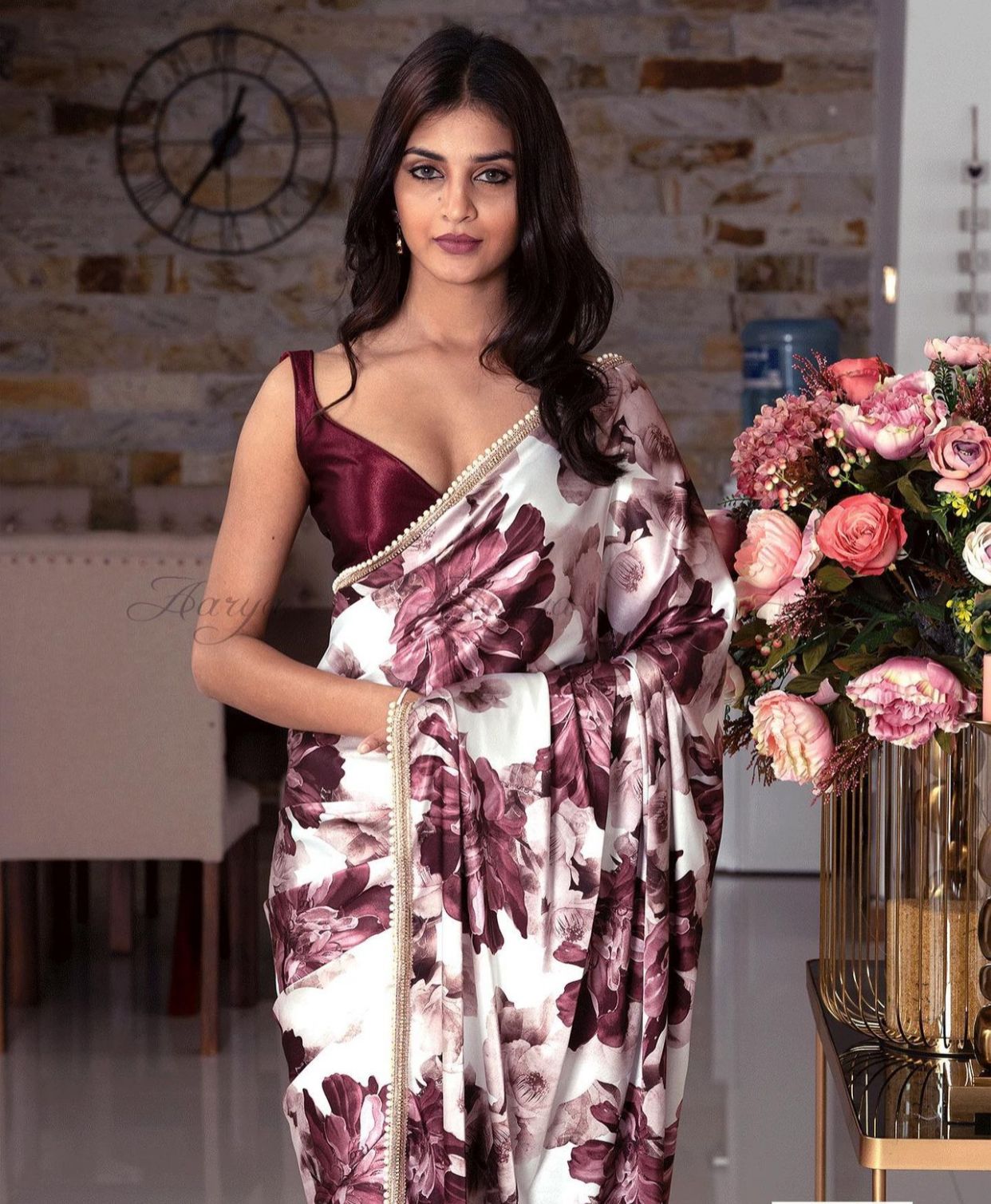 Beautiful Satin Silk Printed Satin Silk Saree