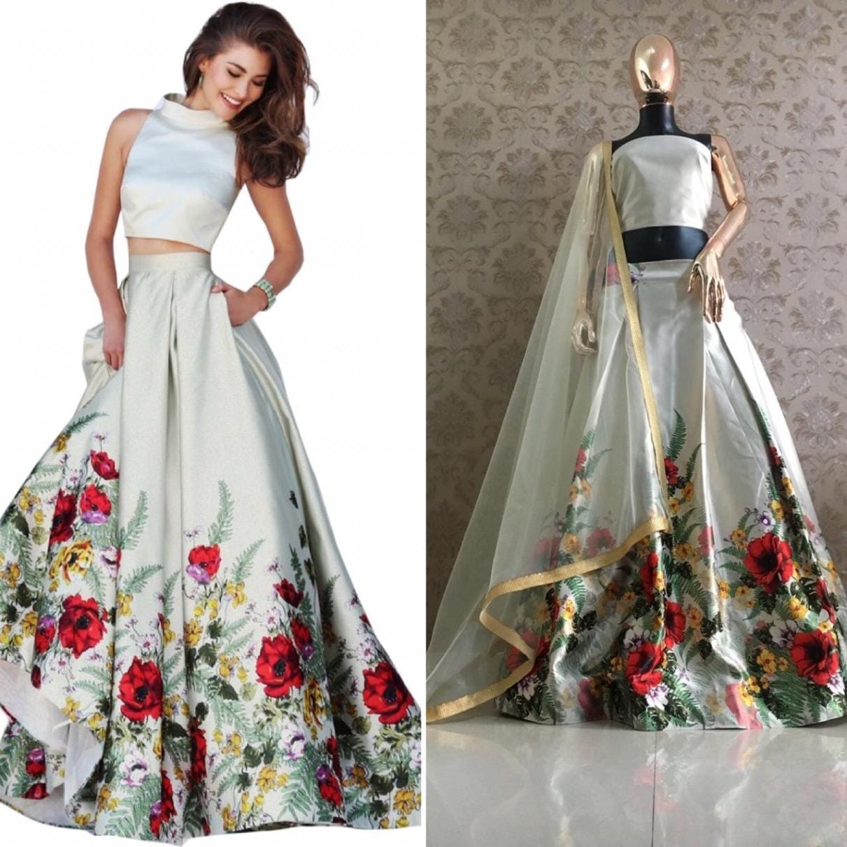 Amazing Zari Satin Printed Wedding Wear Lehenga Choli Design