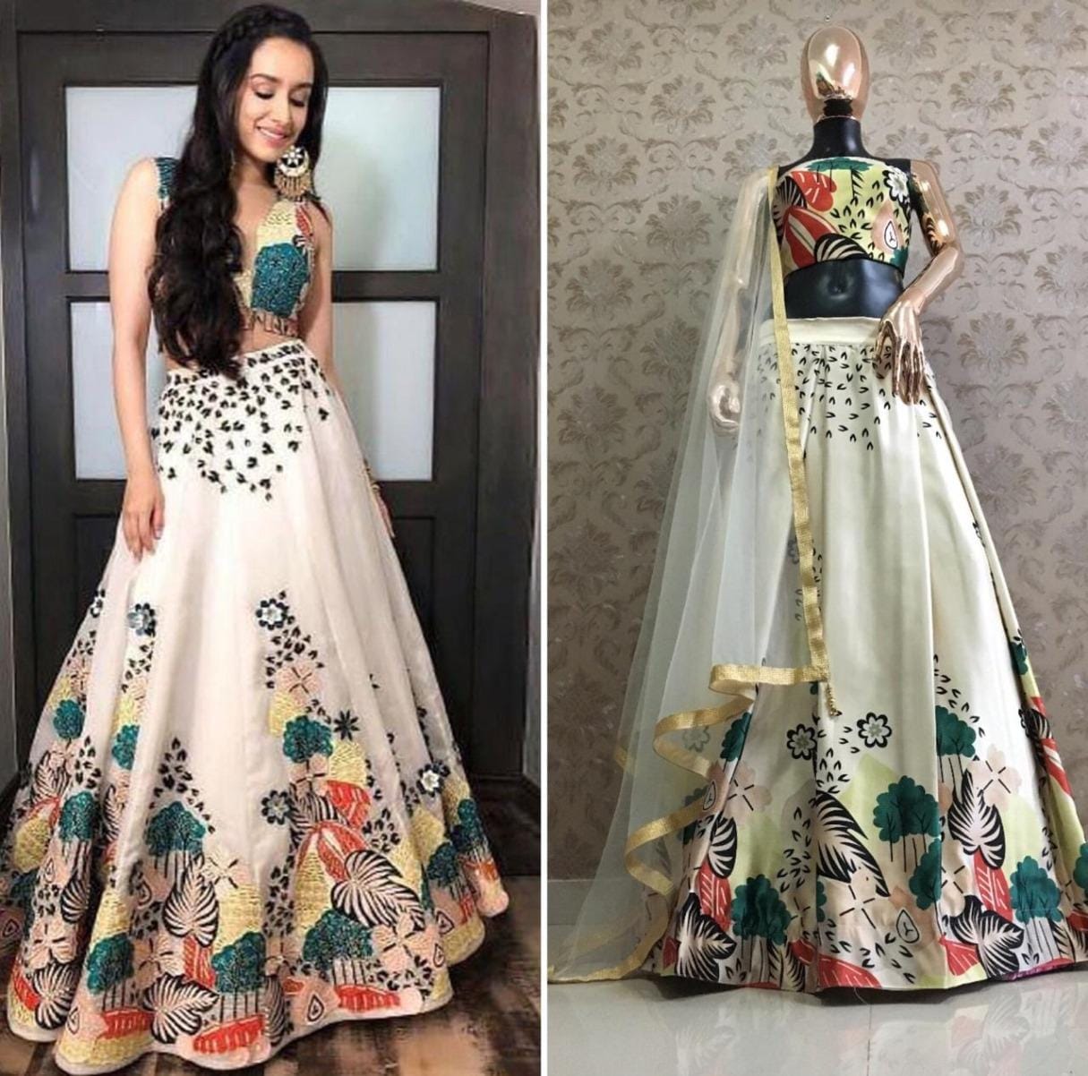 Amazing Zari Satin Printed Wedding Wear Lehenga Choli Design