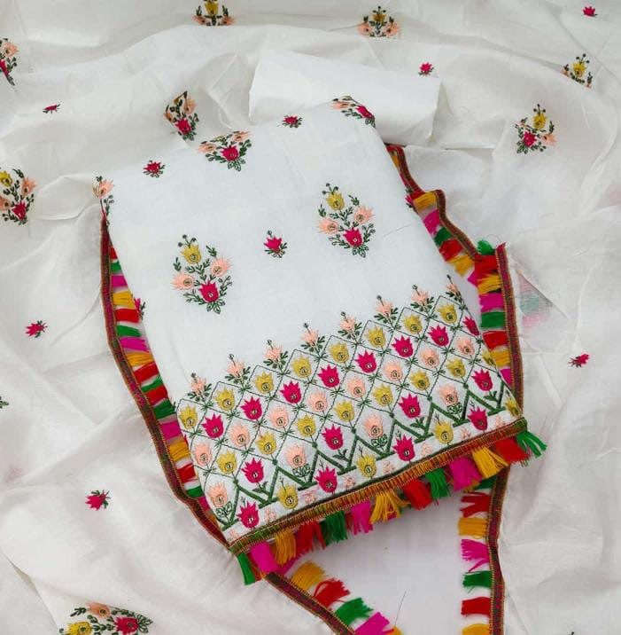 White Cotton Dress material