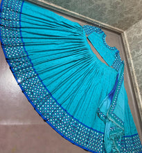 Load image into Gallery viewer, Wedding Wear Butter Silk Digital Printed Mirror Work Semi Stitched Lehenga Choli
