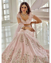 Load image into Gallery viewer, Sophisticated Peach Color Banglori Silk Embroidered Work Lehenga Choli
