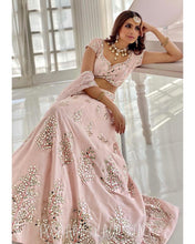 Load image into Gallery viewer, Sophisticated Peach Color Banglori Silk Embroidered Work Lehenga Choli
