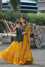 Load image into Gallery viewer, Flaunt Green Color Party Wear Georgette Embroidered Work Indo Western
