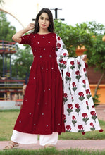 Load image into Gallery viewer, Shattering Cotton Rayon Embroidered Work Ready Made Casual Wear Salwar Suit
