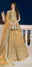 Load image into Gallery viewer, Stupendous Mustard Color Wedding Wear Net Embroidered Work Salwar Suit

