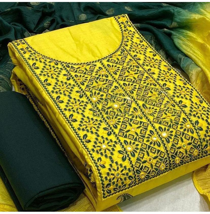 Surpassing Casual Wear Cotton Mirror Work Salwar Suit