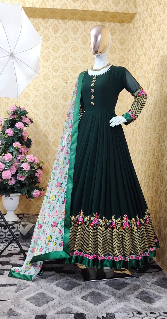 Stupendous Georgette Embroidered Work Festive Wear Salwar Suit