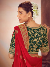 Load image into Gallery viewer, Stunning Red Color Silk Embroidered Work Saree Blouse For Wedding Wear
