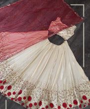 Load image into Gallery viewer, Sizzling Off White Color Net Embroidered Work Lehenga Choli For Wedding Wear
