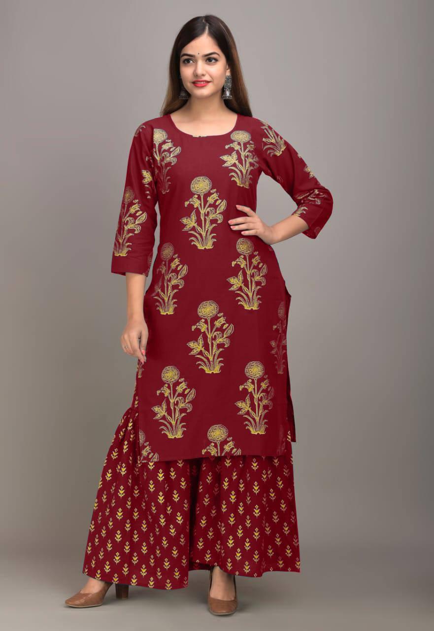 Party wear plazo kurti hot sale
