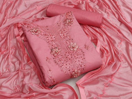 Classic Cotton Embroidered Work Salwar Suit For Party Wear