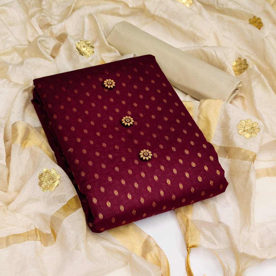 Divine Cotton Printed Butti Work Casual Wear Salwar Suit
