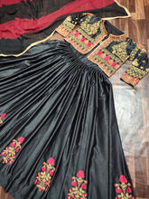 Load image into Gallery viewer, Trendy Black Color Wedding Wear Art Silk Embroidered Work Indo Western
