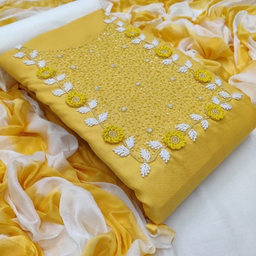 Party Wear Cotton Surprising Cotton Hand Work Salwar SUit For Women