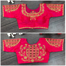 Load image into Gallery viewer, Refreshing Zari Cut Embroidered Thread Work Art Silk Ready Made Occasion Wear Blouse

