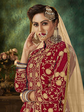 Load image into Gallery viewer, Elegant Falcan Velvet Wedding Wear Stone Designer Embroidered Work Indo Western Salwar Suit
