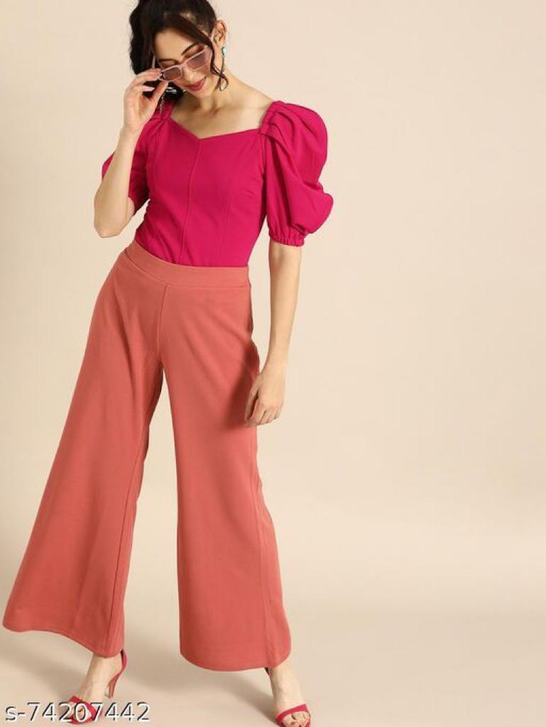Daily Wear Polyester type Short Sleeve Full Stitched Top For Girls Wear
