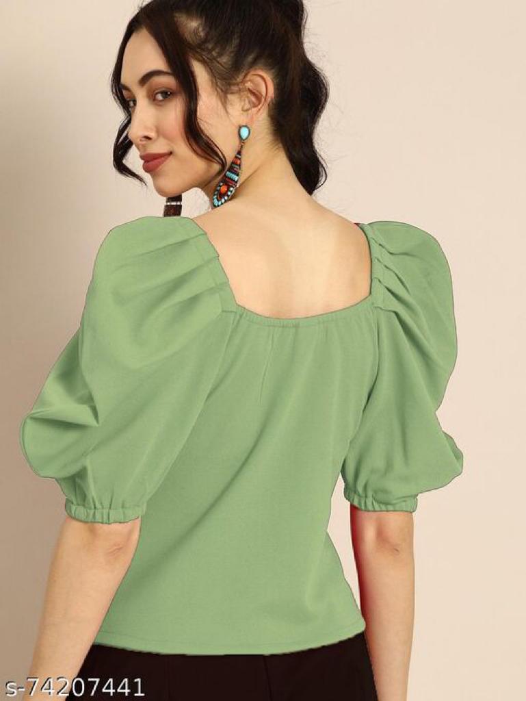 Daily Wear Polyester type Short Sleeve Full Stitched Top For Girls Wear