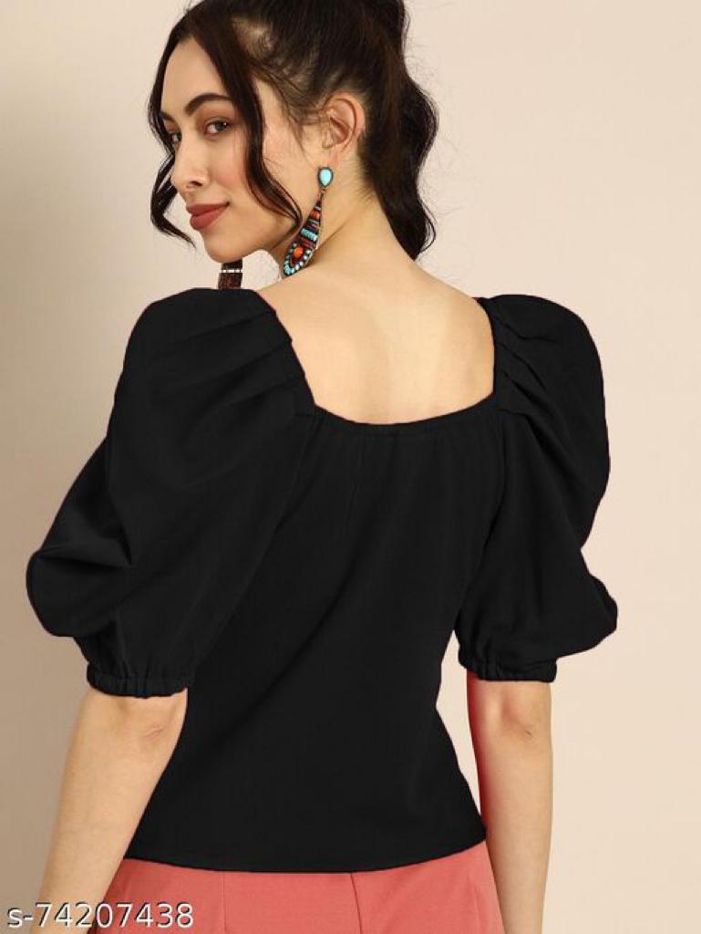 Daily Wear Polyester type Short Sleeve Full Stitched Top For Girls Wear
