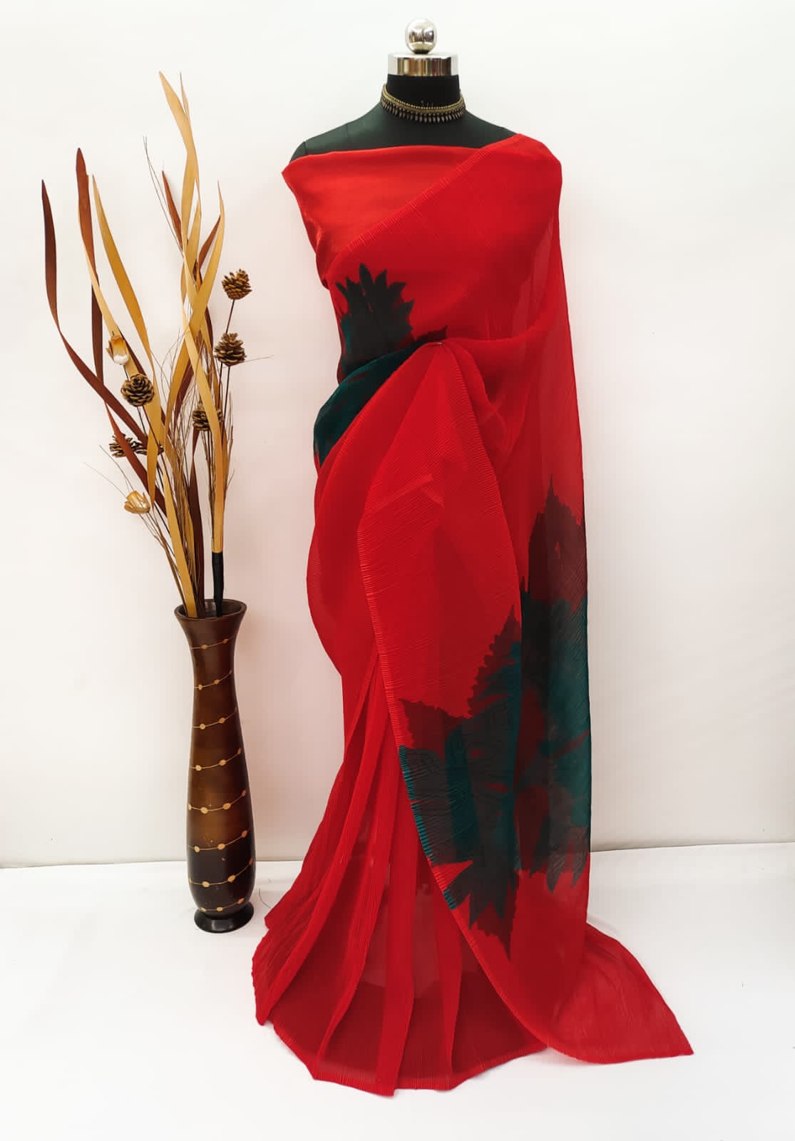 Party Wear Georgette Plating Design with Digital Print Saree Blouse