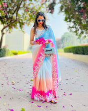 Load image into Gallery viewer, Wedding Wear Heavy Georgette Crush C Pallu Saree Blouse
