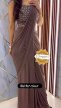 Load image into Gallery viewer, Ready to Wear 1 Min Ruffle Pattern Saree with Free Size Stitched Blouse
