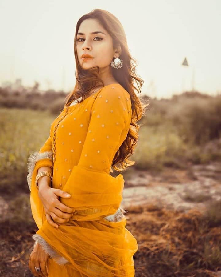 Wonderful Mustard Color Georgette Embroidered Work Gown Dupatta For Festive Wear
