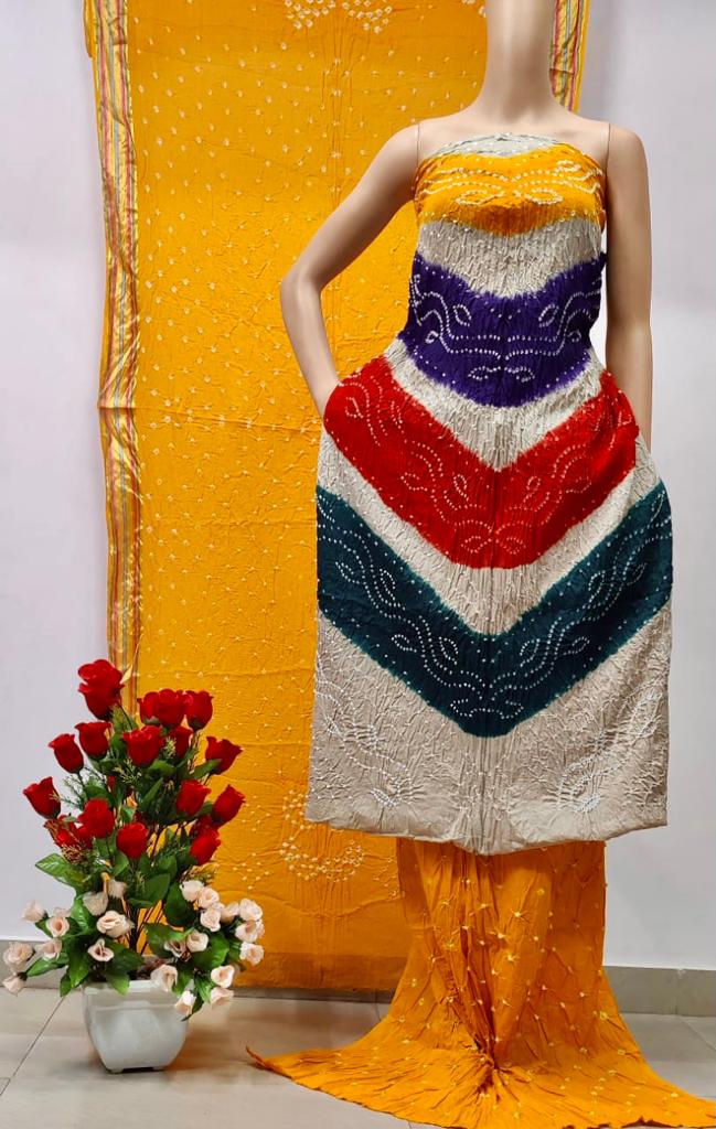Fabulous Cotton Bandhani Printed Casual Wear Salwar Suit
