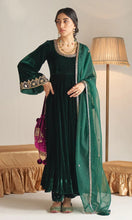 Load image into Gallery viewer, Designer Velvet Function Wear Fancy Full Stitched Suit For  Women
