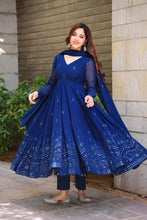 Load image into Gallery viewer, Blue Color Georgette Ready To Wear Salwar Suit For Women
