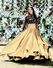 Load image into Gallery viewer, Beautiful Taffeta Silk Ruffle Style Lehenga With Velvet Work Choli For Women - Lehenga Closet
