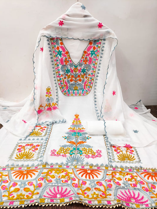 Daily Wear Georgette Chain Work Unstiched Dress Material