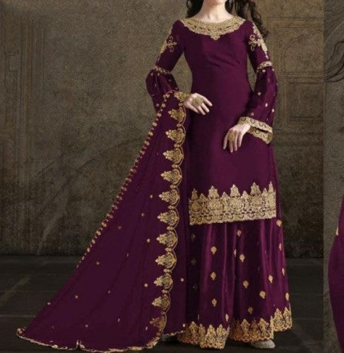 Amazaballs Georgette Silk Embroidered Work Festive Wear Salwar Suit