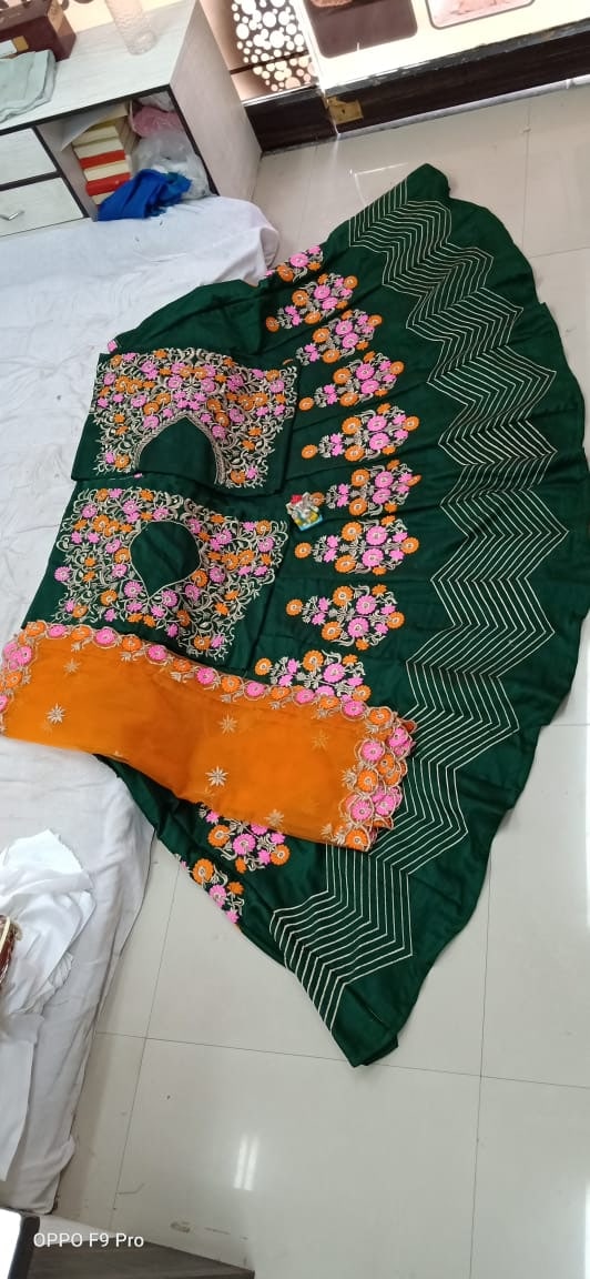Hypnotic Bottle Green Color Function Wear Banglori Silk Design Embroidered Work Lehenga Choli