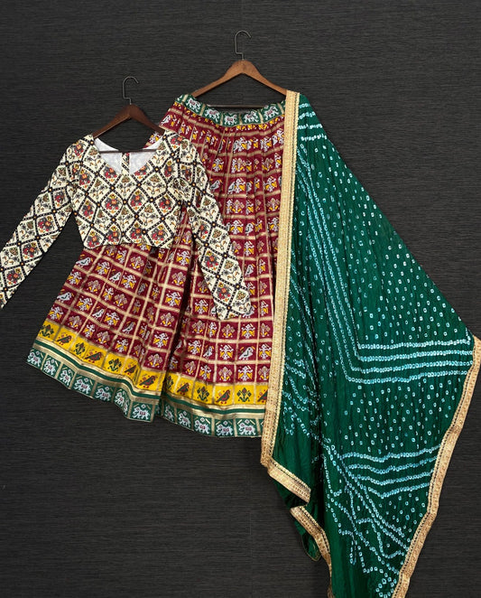 Surpassing Maroon Color Occasion Wear Jacquard Work Patola Lehenga Choli
