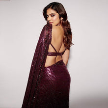 Load image into Gallery viewer, Party Wear Maroon Heavy Sequence Work Saree For Women
