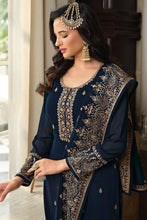 Load image into Gallery viewer, Designer Blue Jari Embroidered Full Stitched Sharara Suit
