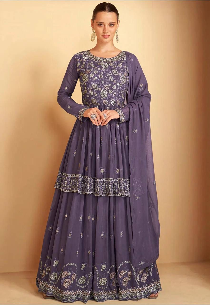 Light Color Georgette Embroidered Full Stitched Salwar Kameez ⭐⭐⭐⭐⭐(6)