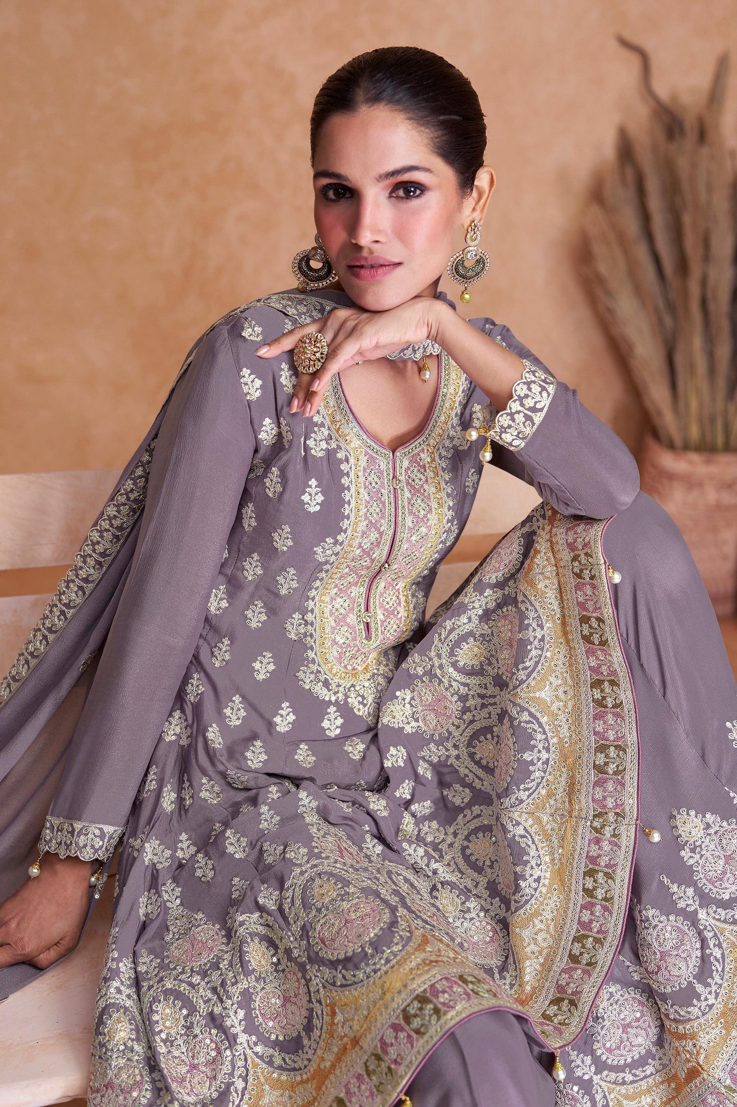 Function Wear Georgette Embroidered Full Stitched Salwar Kameez