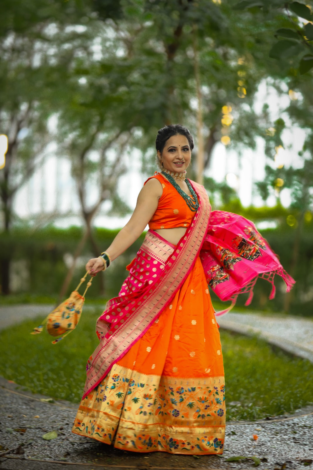 Party Wear Paithani Silk Weaving Semi Stitched Lehenga Choli