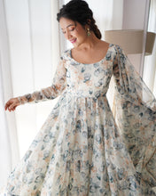 Load image into Gallery viewer, Amazing Readymade Organza Silk Floral Print Anarkali Gown Set

