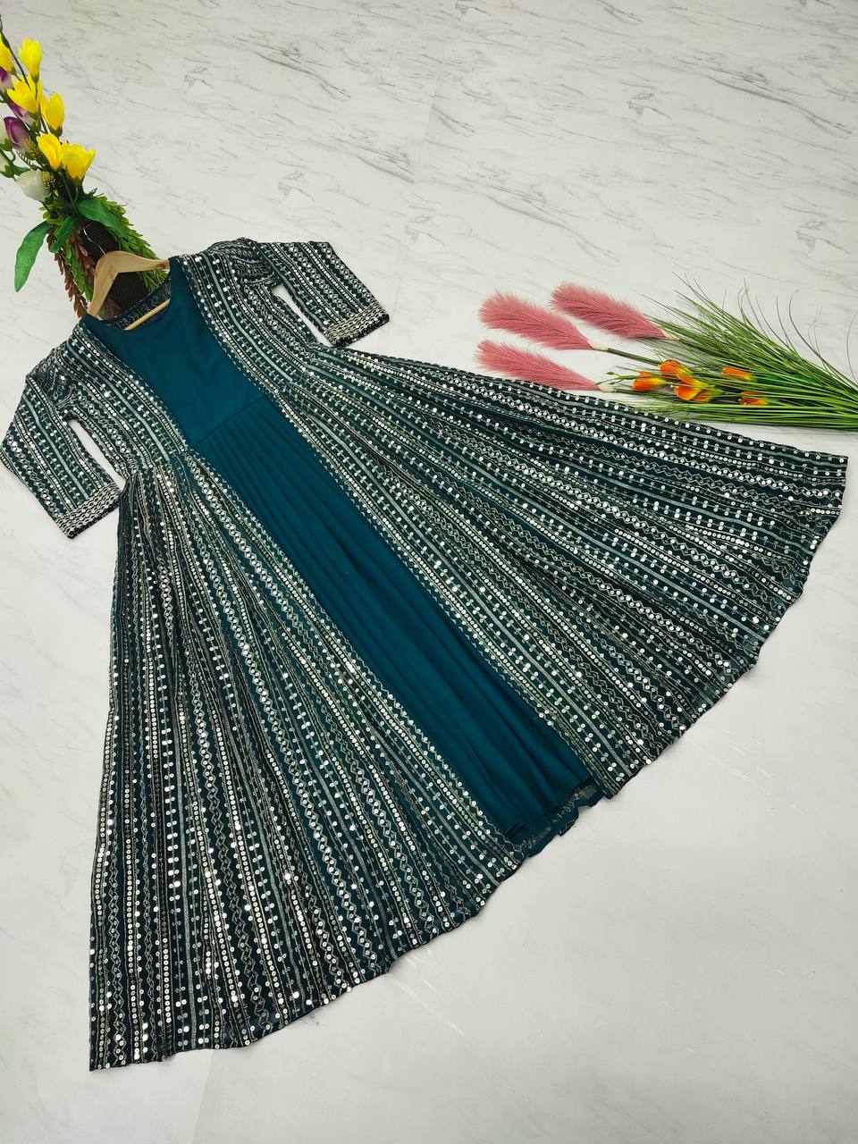 Rama Color Georgette Ready to Wear Gown