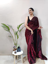 Load image into Gallery viewer, Designer Maroon Color Heavy Knitting Fabric Saree Blouse
